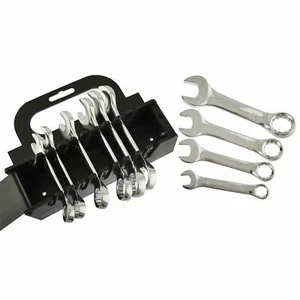 Metric Stubby Spanner Wrench Combination 10 - 19mm CRV Polished Finish TE064 - Picture 1 of 3