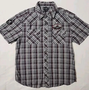 Marc Ecko Militärstil Knopfleiste Herren Herzbrecher Shirt Größe Large - Bild 1 von 7