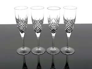 ROYAL DOULTON HELLENE CRYSTAL CHAMPAGNE TOASTING FLUTES GLASSES – SET OF 4 - Picture 1 of 4