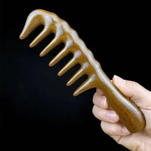 Natürlicher Sandelholz Haarkamm antistatisch Massage Kopfhaut poliert robustes Design - Bild 1 von 24