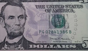 28 de abril de 1986 nota de fecha de cumpleaños número de serie elegante 2017A nítida sin circular - Imagen 1 de 5