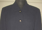 NWT K STUDIO Navy Blue Texture Button Up LS Blouse Top Shirt 8