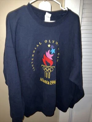 ATLANTA 3XLTG CREW NECK SWEATSHIRT OLYMPIC GAMES 1996 100 Years RARE NAVY BLUEpi - Image 1 of 4