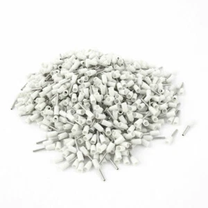 A● 1000pcsWhite Wire CrimpConnector Insulated FerrulePin Cord End Terminal AWG22 - Foto 1 di 4