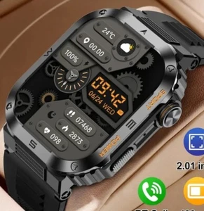 Military Smart Watch Waterproof Rugged Bluetooth Call 2" Fitness Tracker♨ - Picture 1 of 13