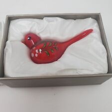 Pier 1 One Imports 2.5" Long Blown Glass Red Cardinal Bird Figurine