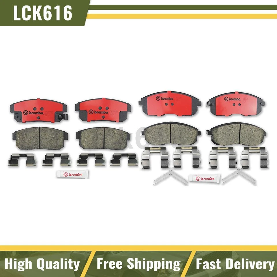 Juego de pastillas de freno Brembo de cerámica delanteras traseras 2X para Nissan Sentra 2002-2006 Foto 1 de 3