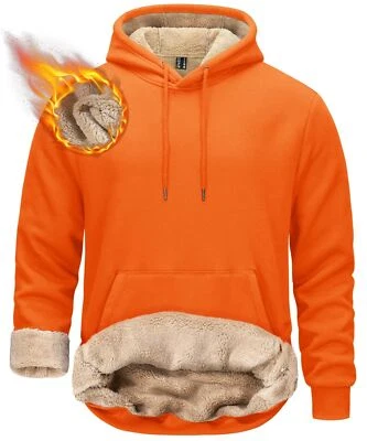 Sudaderas forradas Sherpa para hombre invierno grueso polar pulóver atlético pesado sudadera con capucha Foto 1 de 4