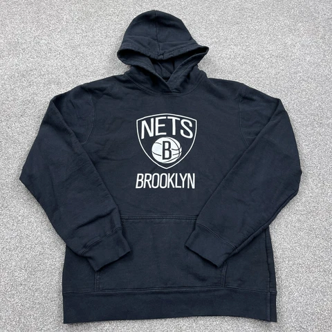 Brooklyn Nets Hoodie Boys XL Black Hooded Sweatshirt Sweater Youth Kids NBA Cover