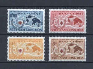  1963 South Vietnam Stamps Centenary Emblem and Map Sc # 219-222 MNH  - Picture 1 of 2