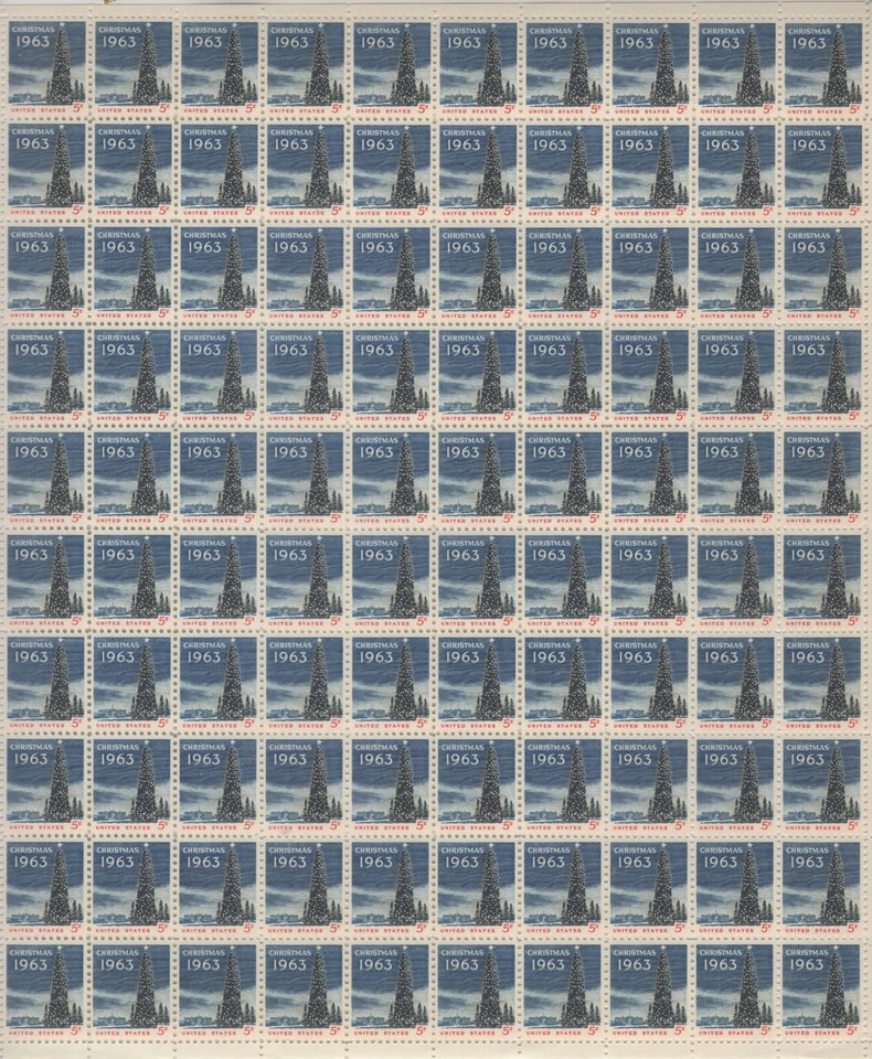 Scott 1240 - Christmas Sheet Of 100  MNH. OG.   #02 1240s100 - Image 1 of 1