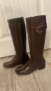 Stuart Weitzman Luxury Leather Boots High Calf to Knee Mahogany Women's US 7.5 - Picture 1 of 9