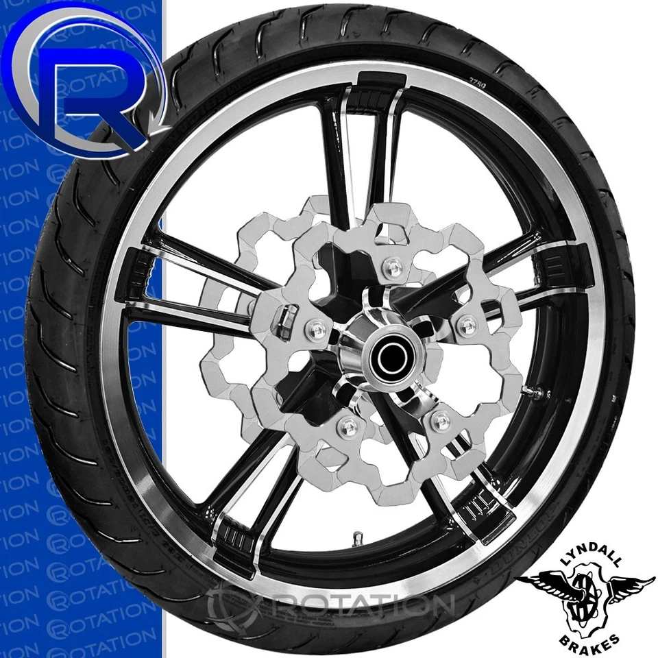 Rueda de máquina Enforcer Reforcer negra brillante Harley Touring 21" rotores Lyndall Foto 1 de 1