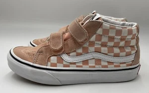 VANS Pink Suede Leather Hi-Top Shoes Girl Kids 3 M Straps - Picture 1 of 7