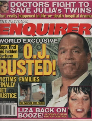 National Enquirer November 8 2004 O J Simpson Julia Roberts Liza Minnelli - Image 1 of 2
