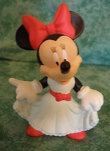 MINNIE MOUSE FIGUR ~ A5J ~ HARZ ~ 3-1/4" ~ BLAUES KLEID ~ ROTE SCHLEIFEN - Bild 1 von 4