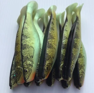 5” Sassy Shad Swimbait Paddle Tail Soft Plastic Lure 10 Perch - Picture 1 of 3