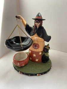 Yankee Candle Halloween Witch Hanging Cauldron Wax Tart Warmer Black Cat Glow - Picture 1 of 2