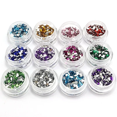 12,000 Acrylic Flatback Teardrop Rhinestone Gems 2X3mm + 12 Storage Box Nail Art - Imagem 1 de 4