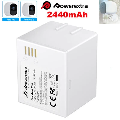 POWEREXTRA 1Pcs 2440mAh Battery for ARLO PRO, PRO 2 Extra Rechargeable LIGHT Camera VMA4400