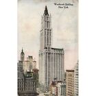 C.1909 Woolworth Building New York Trolly Cars Postcard / 2R4-672