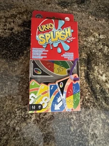Brand New Uno “Splash” Waterproof Clear Cards Card Game w/Take-Along Clip - Picture 1 of 6