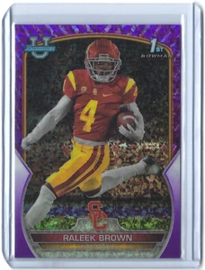 2022 #83 Raleek Brown Bowman University Chrome 1st Purple Mini-Diamond /399 USC - Bild 1 von 2
