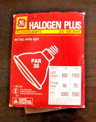 NEW VINTAGE GE FLOOD LIGHT BULB 75W HALOG SHORT NECK NOT LED RECESSED TRACK USA - Image 1 of 4