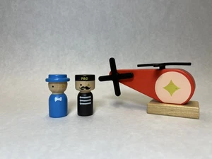 Holz FAO Zug Peg Personen Hubschrauber Spielzeug Figuren - Bild 1 von 24