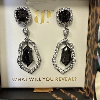 Bomb Party Earrings ER10640 "Line of Defiance" 🐆 Untamed Collection Hematite - Image 1 of 2