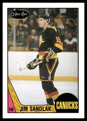 1987 O-Pee-Chee #264  Jim Sandlak   RC    Vancouver Canucks - Image 1 of 2