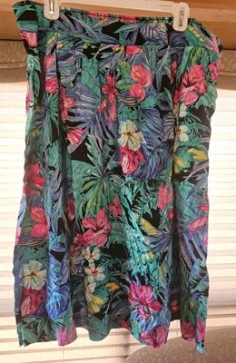 Falda De Colección Liz Baker Para Mujer 24W Floral Tropical EE. UU. Boho Cottage Playa Colorida  Foto 1 de 4