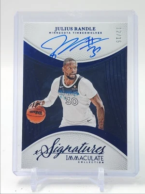 朱利乌斯·兰德尔 2024 - 25 IMMACULATE 系列签名蓝色亲笔签名 /15 Q1934 — 第 1/2 张图片