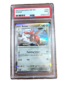 Scizor Holo Rare #141 - PSA MINT 9 - 2023 SV Obsidian Flames - Pokemon TCG - Picture 1 of 3