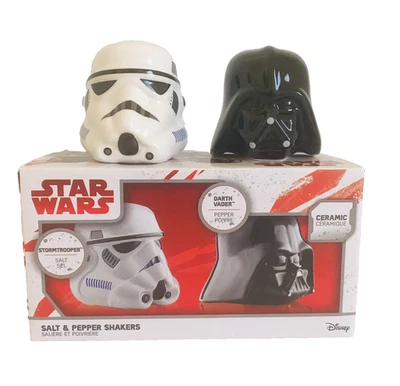 DARTH VADER - STORMTROOPER Star Wars Disney Ceramic Salt & Pepper Shaker Set - Image 1 of 4