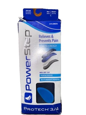 PowerStep ProTech 3/4 Length Orthotic Insoles  C | Men's 9-9.5 - Image 1 of 2