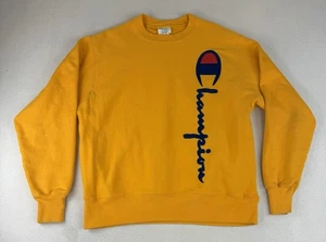 Champion Sweatshirt Herren Gr. Large Reverse Weave Spellout Sweater Crew Gelb - Bild 1 von 15