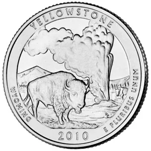 2010 D Yellowstone NP Quarter. ATB Series Uncirculated From US Mint roll. - Picture 1 of 3