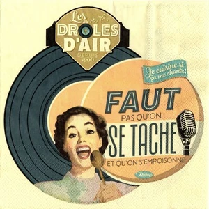 SERVIETTES EN PAPIER MUSIQUE CHANSON FEMME VINTAGE.PAPER NAPKINS MUSIC SONG LADY - Imagen 1 de 1