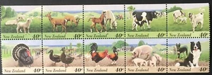 New Zealand - 1995 Farm Animals - 40c Sheet Stamp Booklet Pane of 10 MNH - Picture 1 of 1