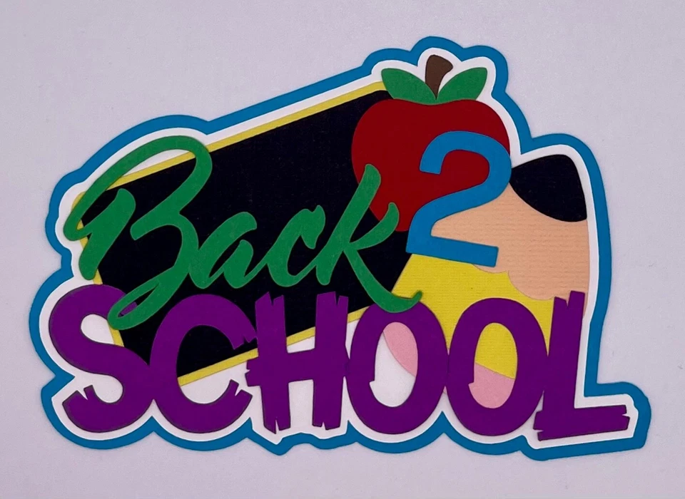 School - Back to School  Handmade Paper Piecing Scrapbook Embellishment Die Cuts - Image 1 of 1