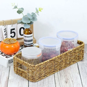 Woven Cutlery Storage Basket Tabletop Cutlery Basket Sundries Storage Basket - Picture 1 of 12