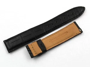 Watch Band Jaeger Le-Coultre Reverso Crocodile Veritable Nero 17/16mm Originale - Picture 1 of 5