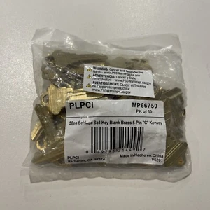 Schlage Sc1 Key Blank, 5-Pin Schlage C-Key Ways, Package Of 50 - Picture 1 of 3