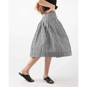 Alex Mill midi skirt size XL Standard pull on Black + White Gingham - Picture 1 of 8