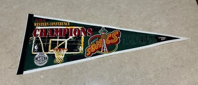 VTG - Seattle SuperSonics - 1996 NBA WCF Champions - Full Size 30” Pennant - Image 1 of 4