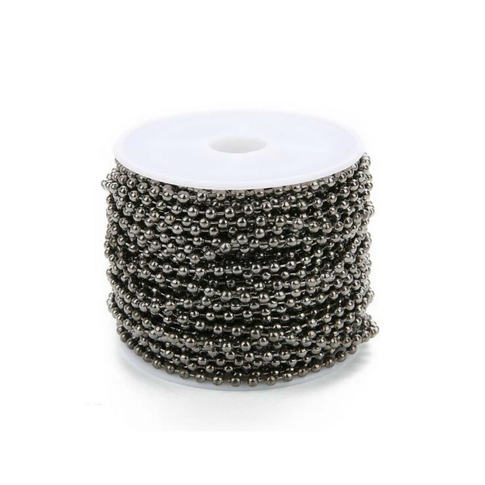 Collar de cadena de cuentas de 1,5 mm/2 mm/2,4 mm 10 yardas/rollo hágalo usted mismo accesorios para hacer joyas Foto 1 de 4