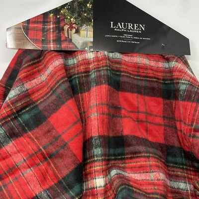 Lauren Ralph Lauren Tartan Plaid Christmas Tree Skirt 48" Round Jupe A Sapin - Image 1 of 4