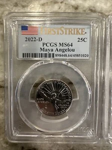 2022 D 25c Maya Angelou Quarter PCGS MS64 First Strike - Picture 1 of 3