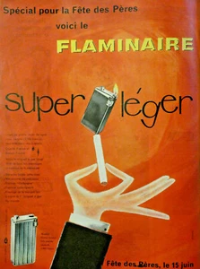 PUBLICITÉ DE PRESSE 1958 BRIQUETS FLAMINAIRE SURPER LÉGER POUR LA FÊTE DES PÈRES - Foto 1 di 1